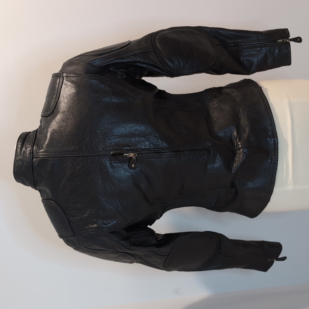 Screaming Eagle Motorcycle Biker Black Leather Jacket - Picture 5 of 16